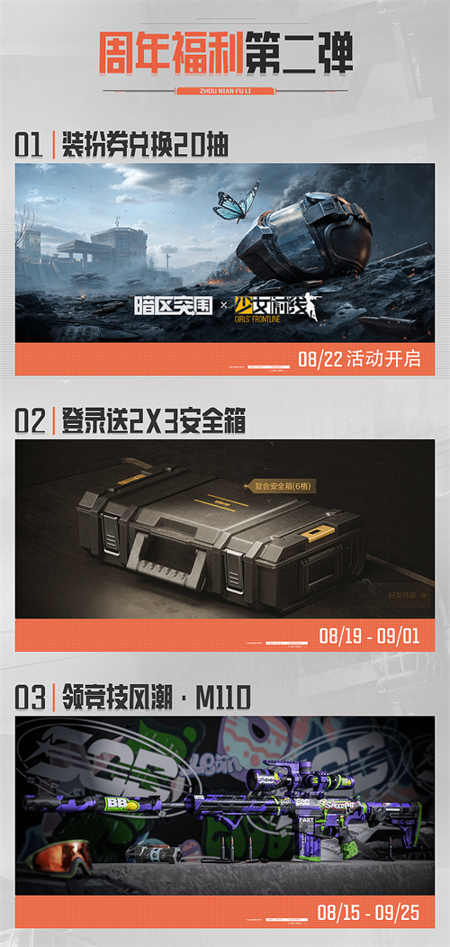 暗区日历丨少女前线套装返场！特种突袭、四排大金争夺玩法上线！